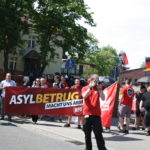 Banner mit NPD-Kennzeichnung am 6. Juni 2015 beim "Tag der deutschen Zukunft" in Neuruppin. (c) apabiz